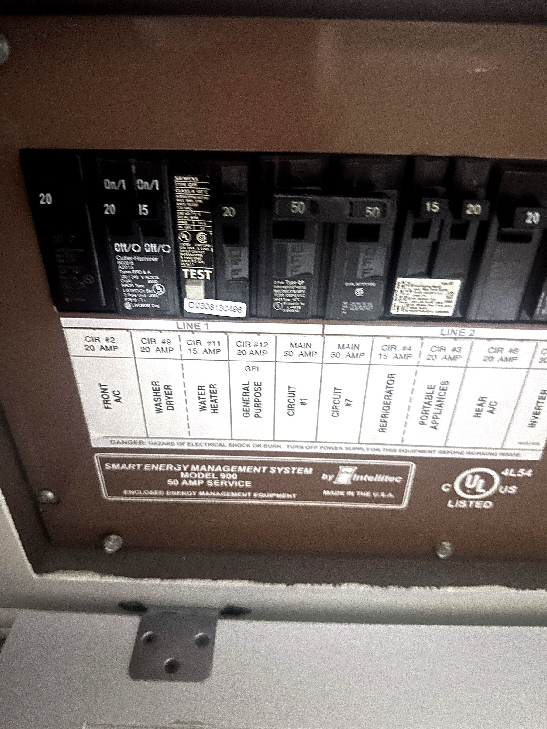 2004 Fleetwood Revolution 40C — Electrical & Fuse Panel detail shot