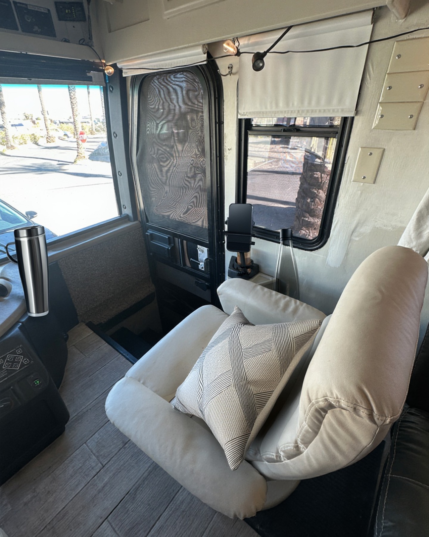 2004 Fleetwood Revolution 40C — Passenger captain's chair with throw pillow — Palm Desert CA