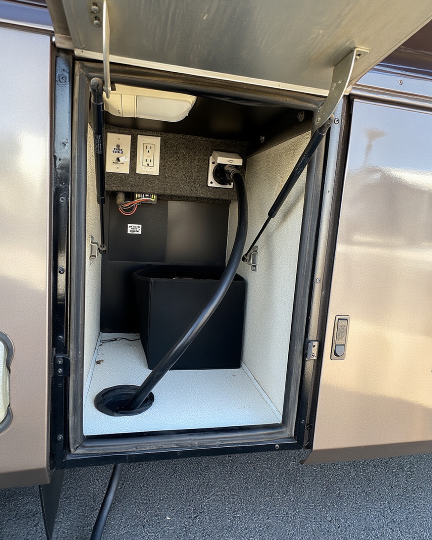 2004 Fleetwood Revolution 40C — Shore power electrical compartment — Palm Desert CA