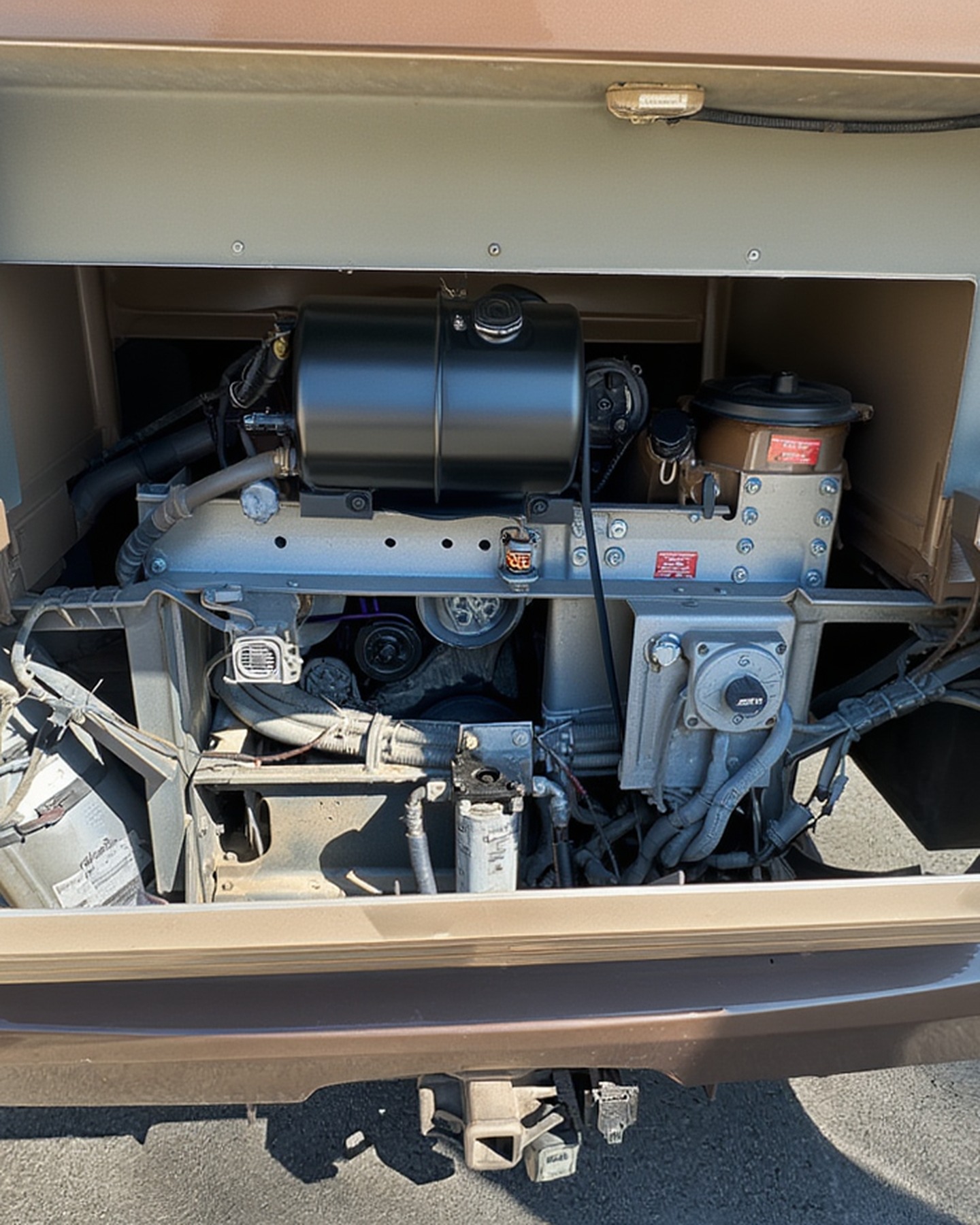 2004 Fleetwood Revolution 40C — Cummins 8.3L ISC engine bay
